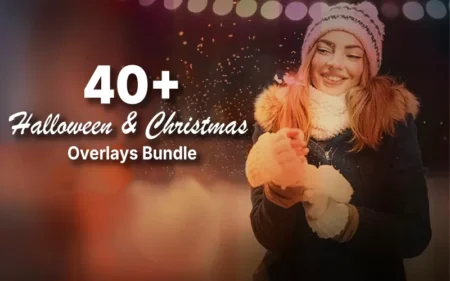 40 Halloween Christmas Overlays Bundle