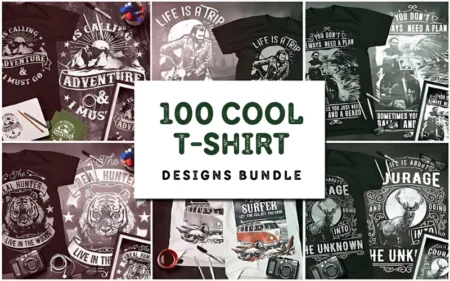 100 cool t-shirt designs bundle