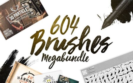 604 Brushes Mega Bundle Feature Image