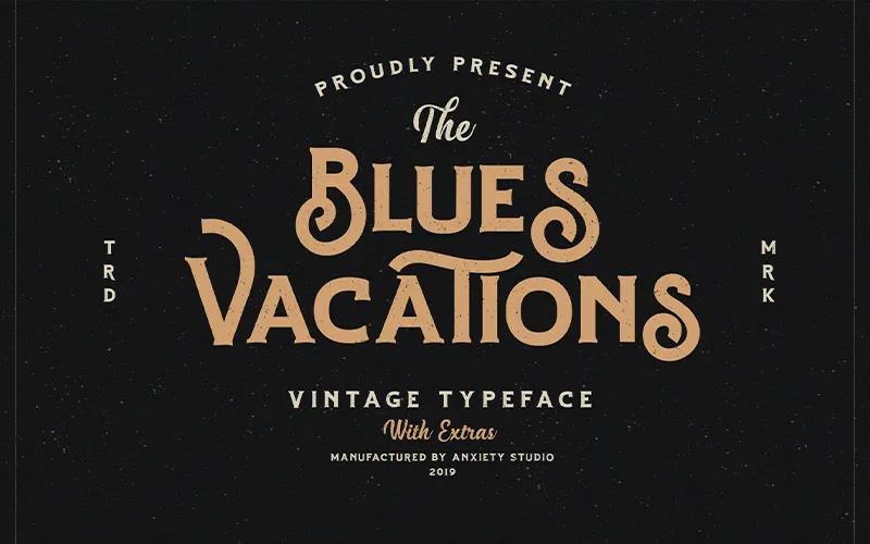 Blues Vacations Vintage TypeFace Preview