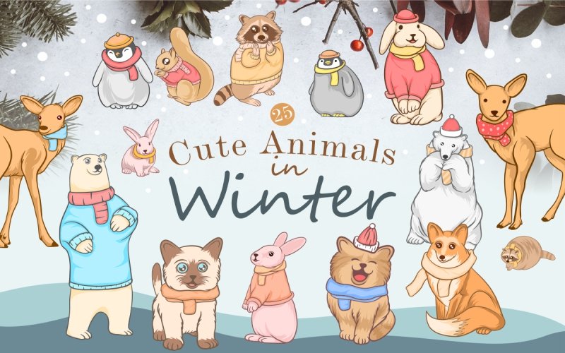 cute animals in winter