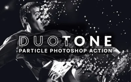 DUOTONE Particle Photoshop Action Feature Image