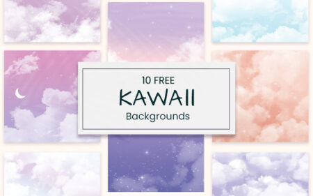 10 Free Kawaii Backgrounds Collection Feature Image