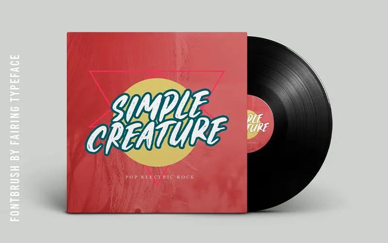 An audio record cover styled with the Fairing Typeface