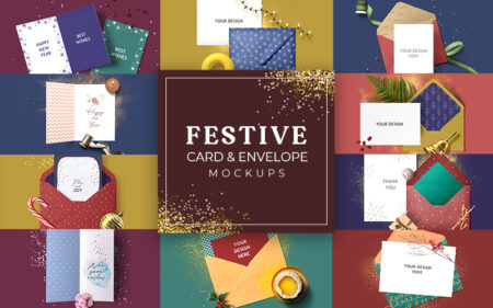 Festive Card and Envelope Mockups Bundle Feature Image