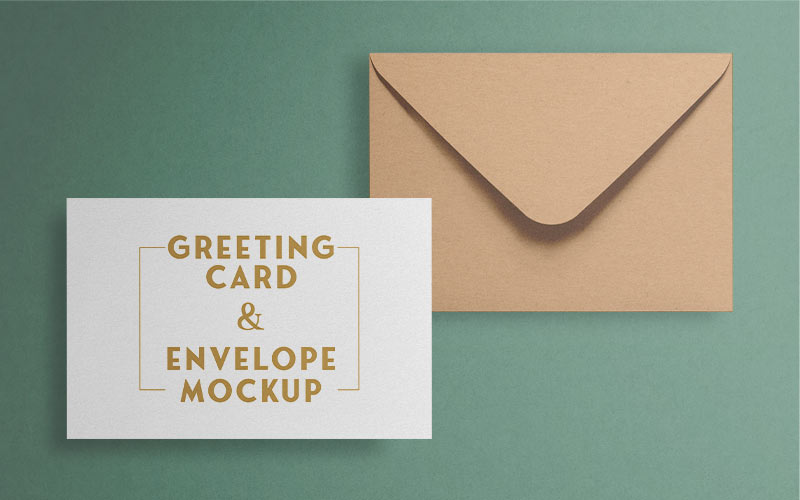 Free Greeting Card & Envelope Mockup Feature Image