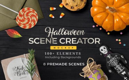 Halloween scene creator mockup