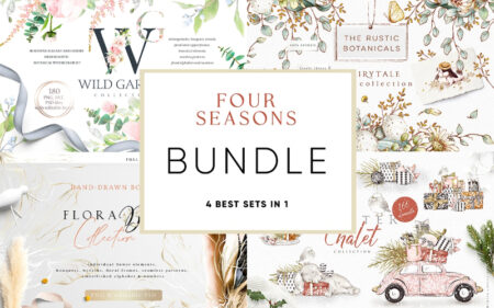400+ Four Seasons Flower Graphics Bundle Feature Image