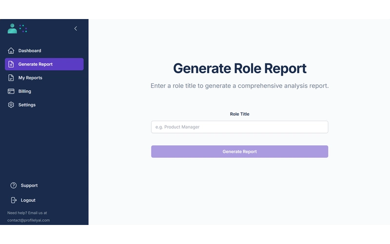 ProfilelyAI – Automated Customer Research software generate reports feature
