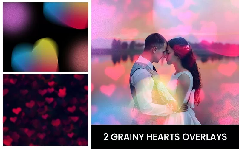 Grainy Heart Overlays