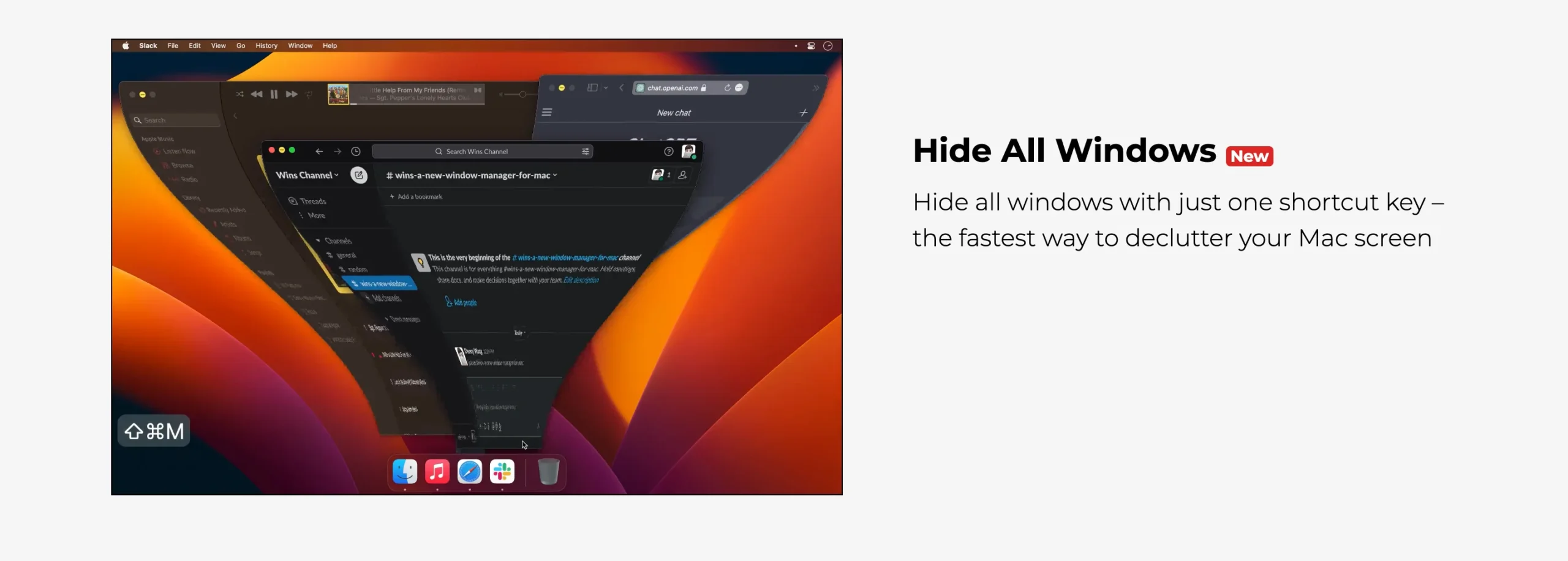 Mac Windows Manager Feature to hide all windows