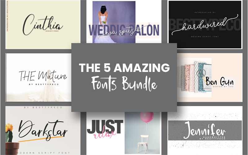 Inky 5 amazing fonts banner