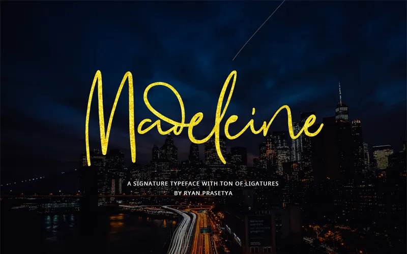 Madeleine Signature Font Preview