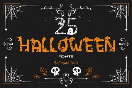 25 Halloween Fonts Bundle Feature Image