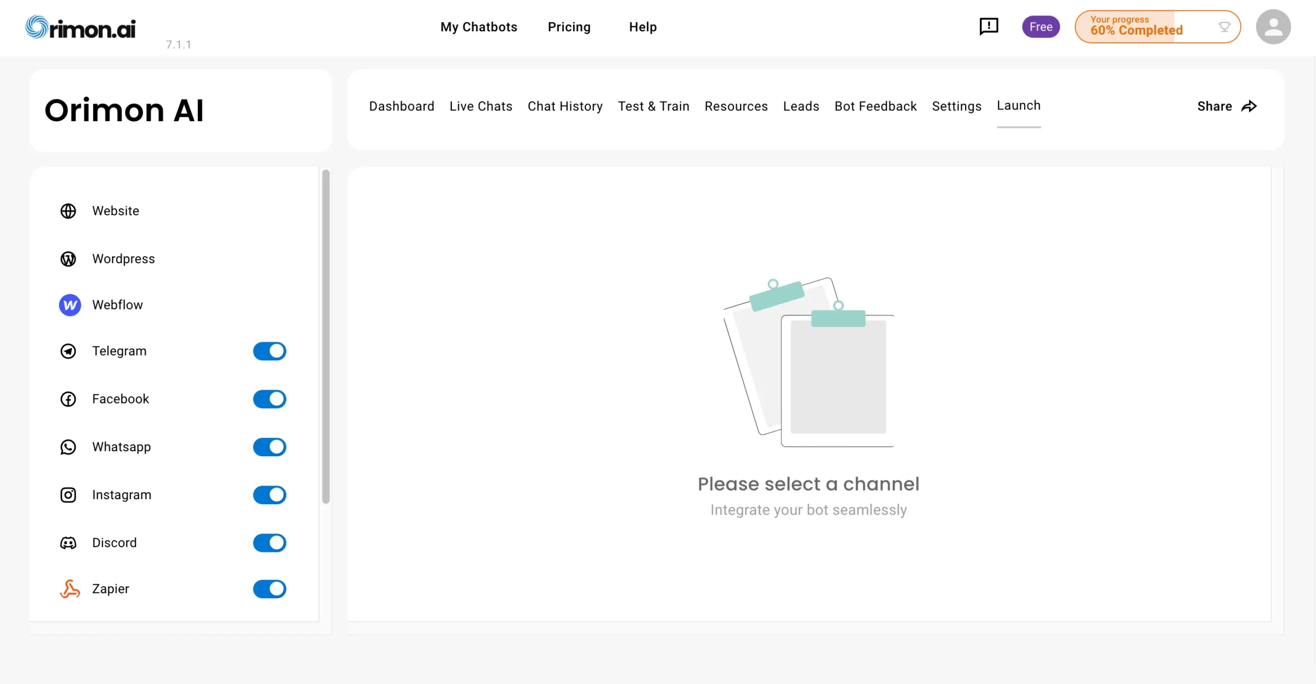 Launch Channels Included In Orimon