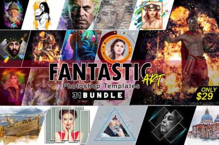 Fantastic photoshop templates art bundle