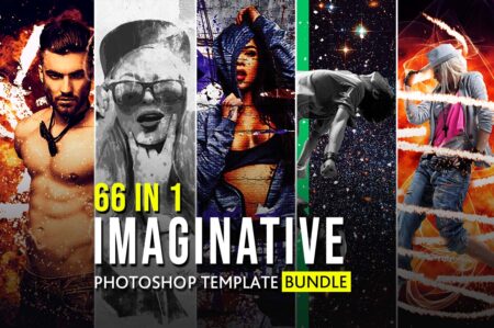 66 in 1 imaginative photoshop template bundle
