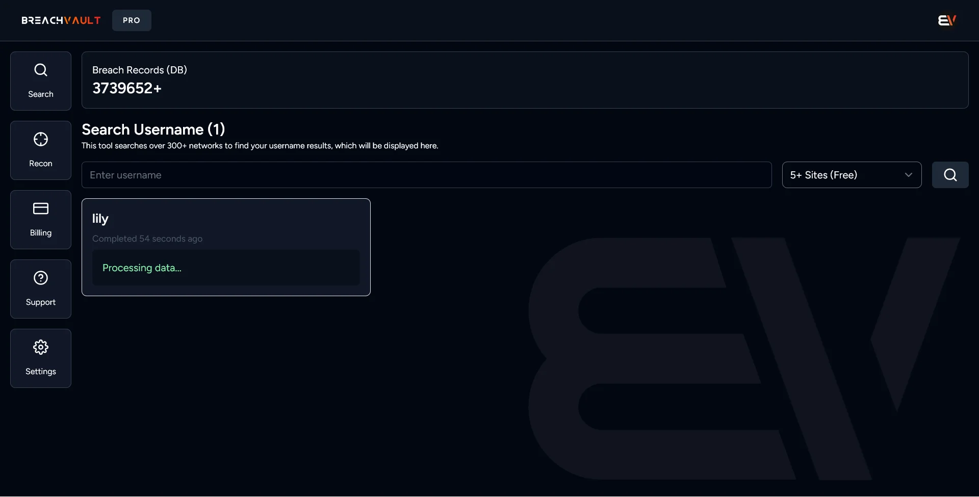 BreachVault - Data Security Software Processing Feature
