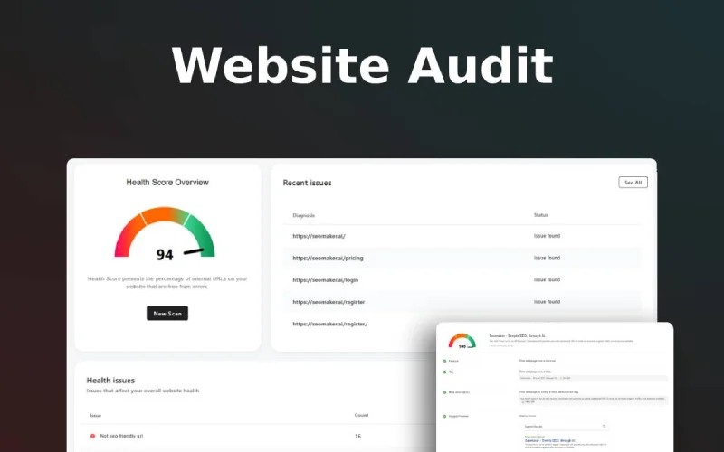seomaker - AI Tool For SEO Optimization website audit feature