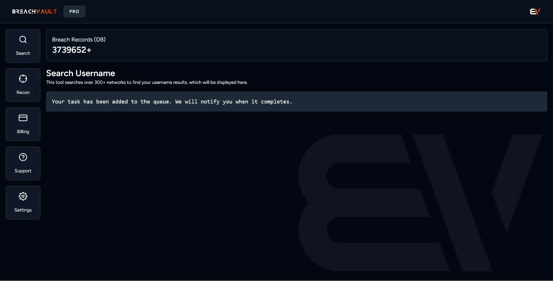 search any username to find out the data breach