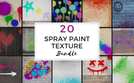 20 Spray Paint Texture Bundle Feature Image