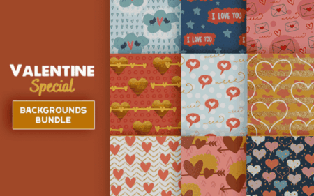 Valentine Backgrounds Bundle Feature Image