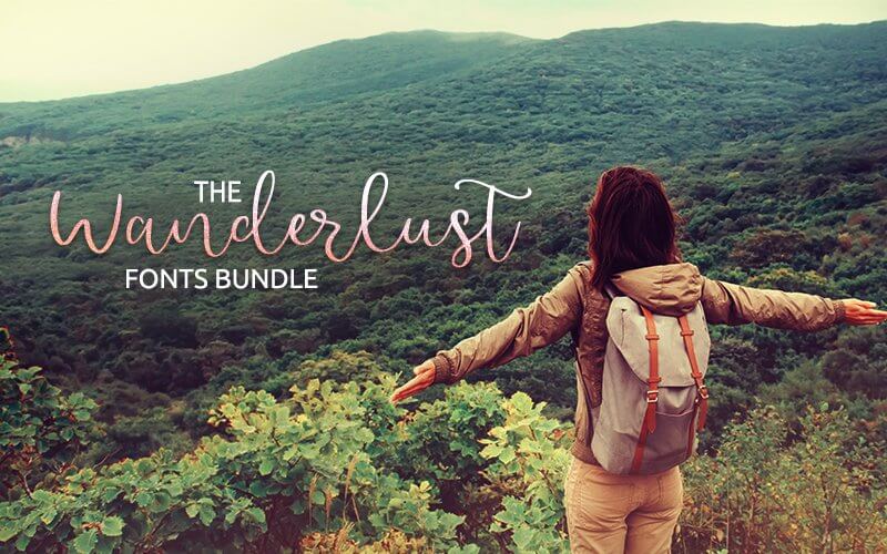 Wanderlust font bundle banner