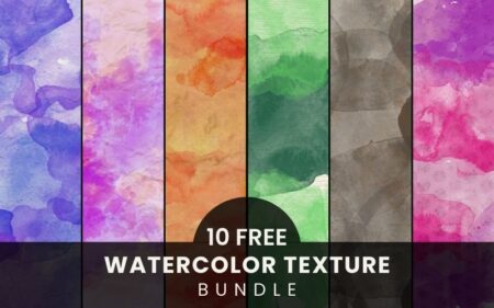 10 Watercolor Texture Bundle Feature Image