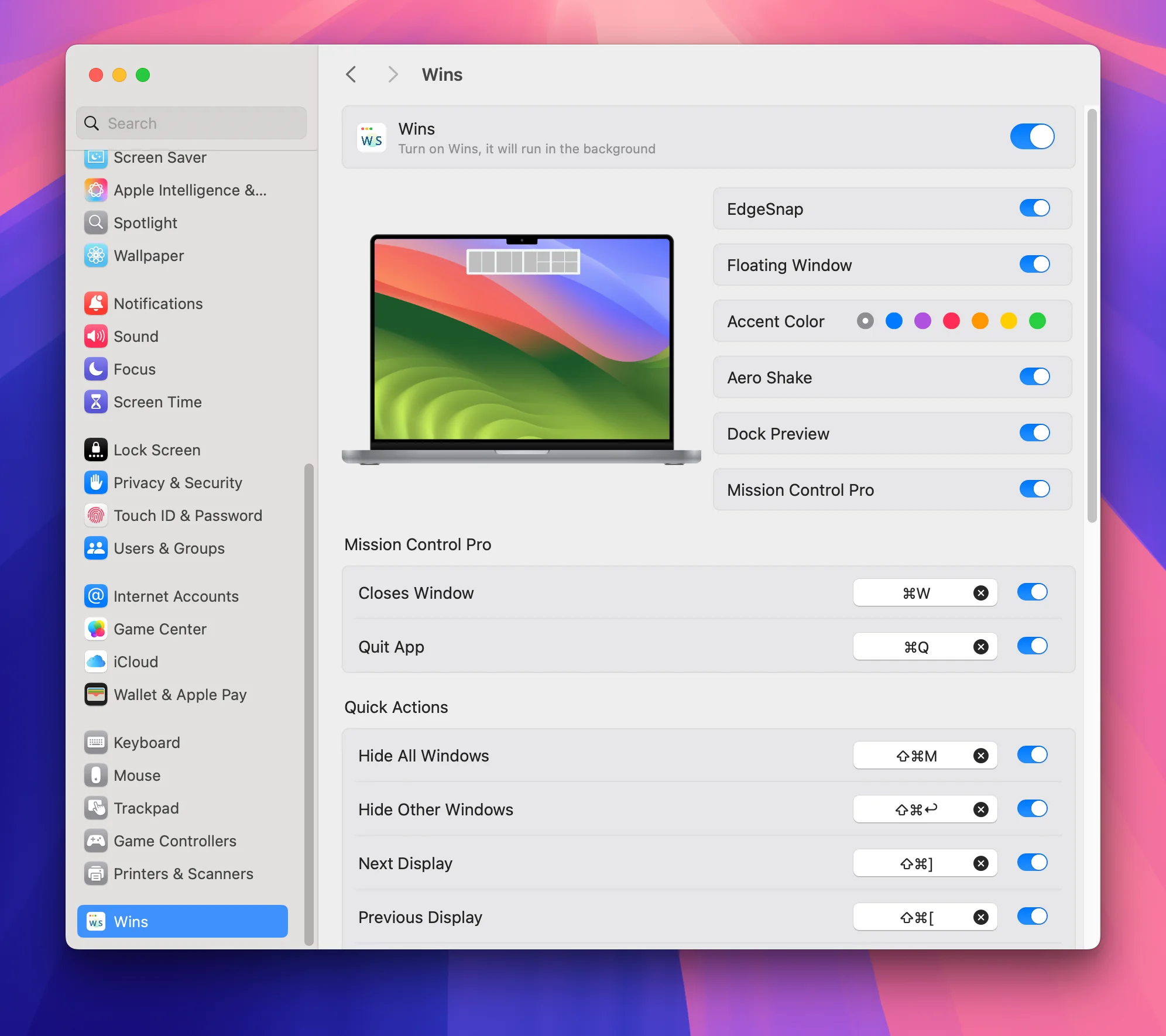Mac Windows Manager - Wins Window Manager For Mac Dashboard Settings