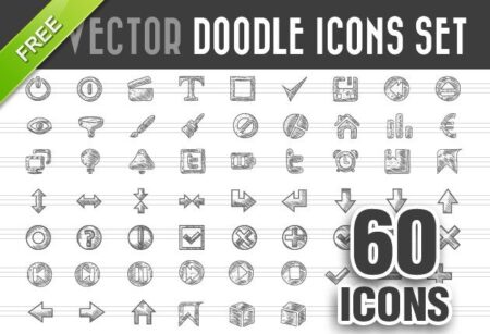 Vector Doodle Icons Collage