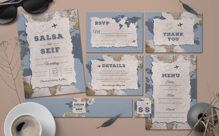 Destination Wedding Invitation Mockup