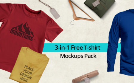3-in-1 Free T-shirt Mockups Pack