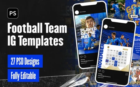 football instagram templates psd banner