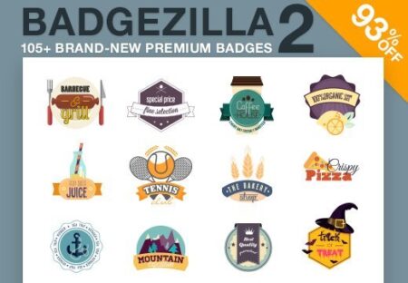 BadgeZilla 2: 105+ Editable Badges Feature Image