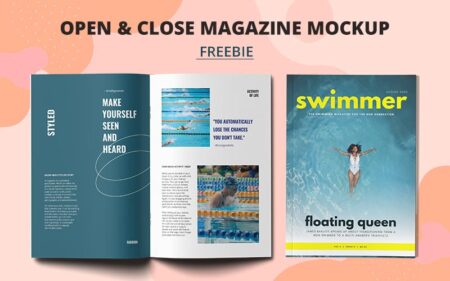 Free Online Open and Close Magazine Mockup For Photoshop Feature Image