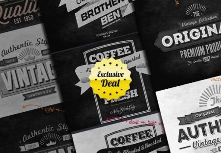 40 Vintage Typography Fonts Bundle