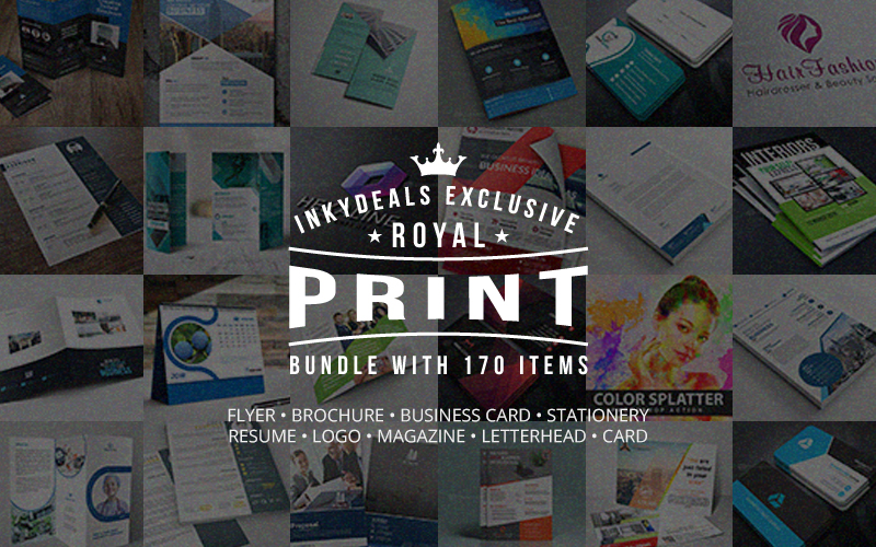 inkydeals exclusive royal print templates bundle with 170 items