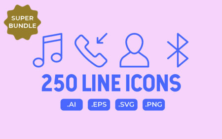 250 User Interface Line Icons Feature Image