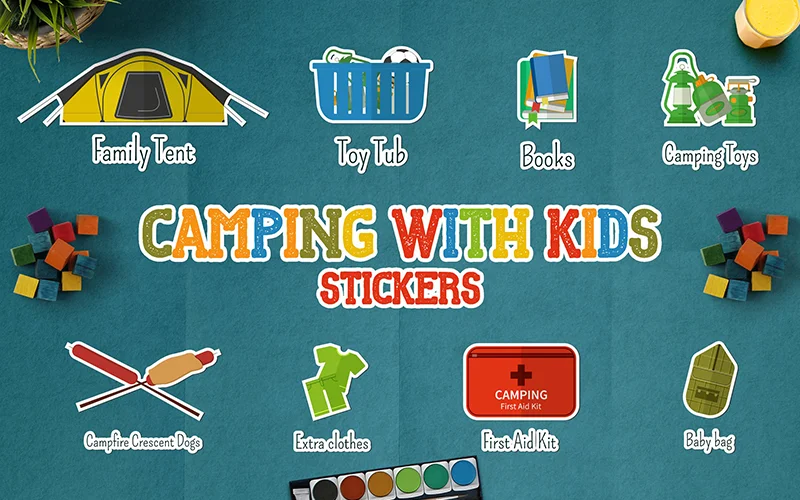 Camping With Kids Stickers