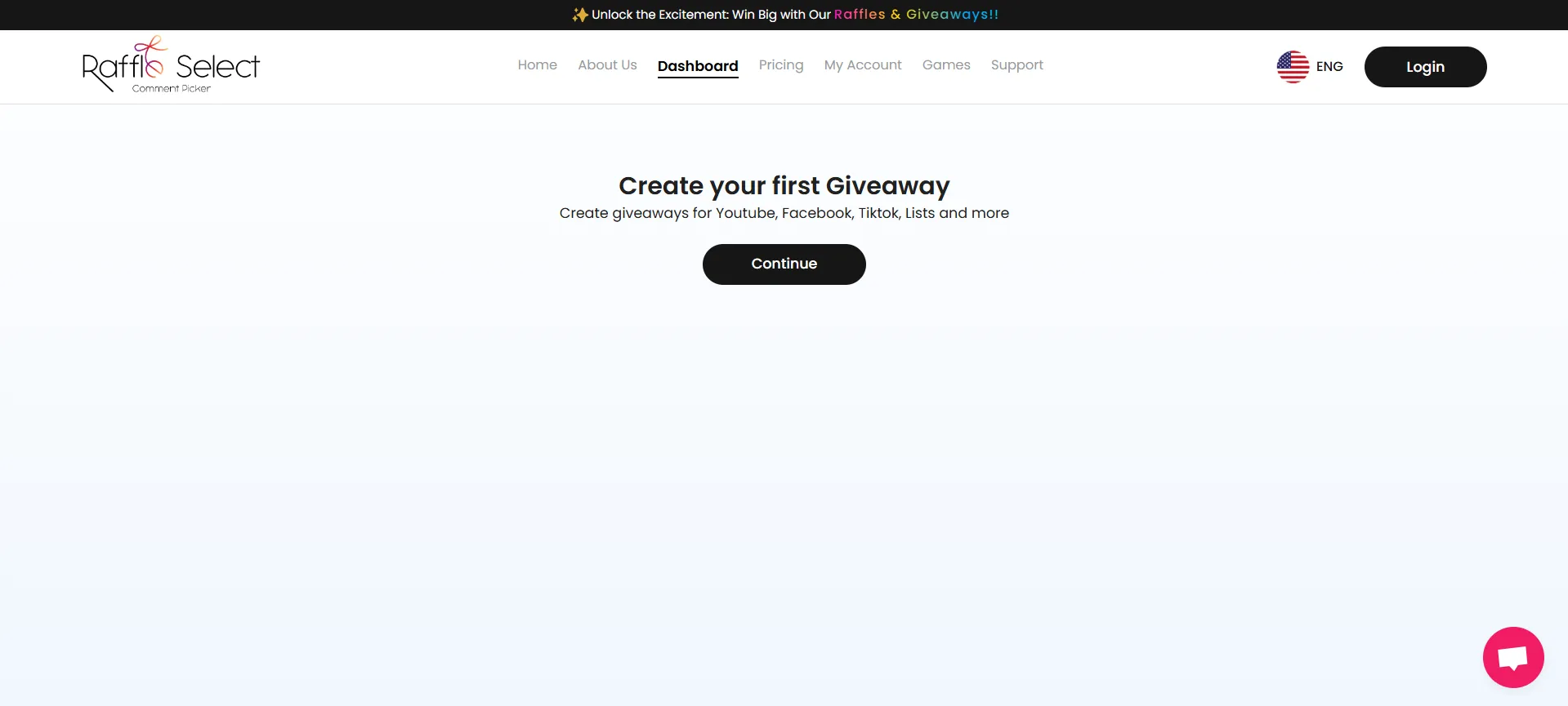 Raffle Select Dashboard
