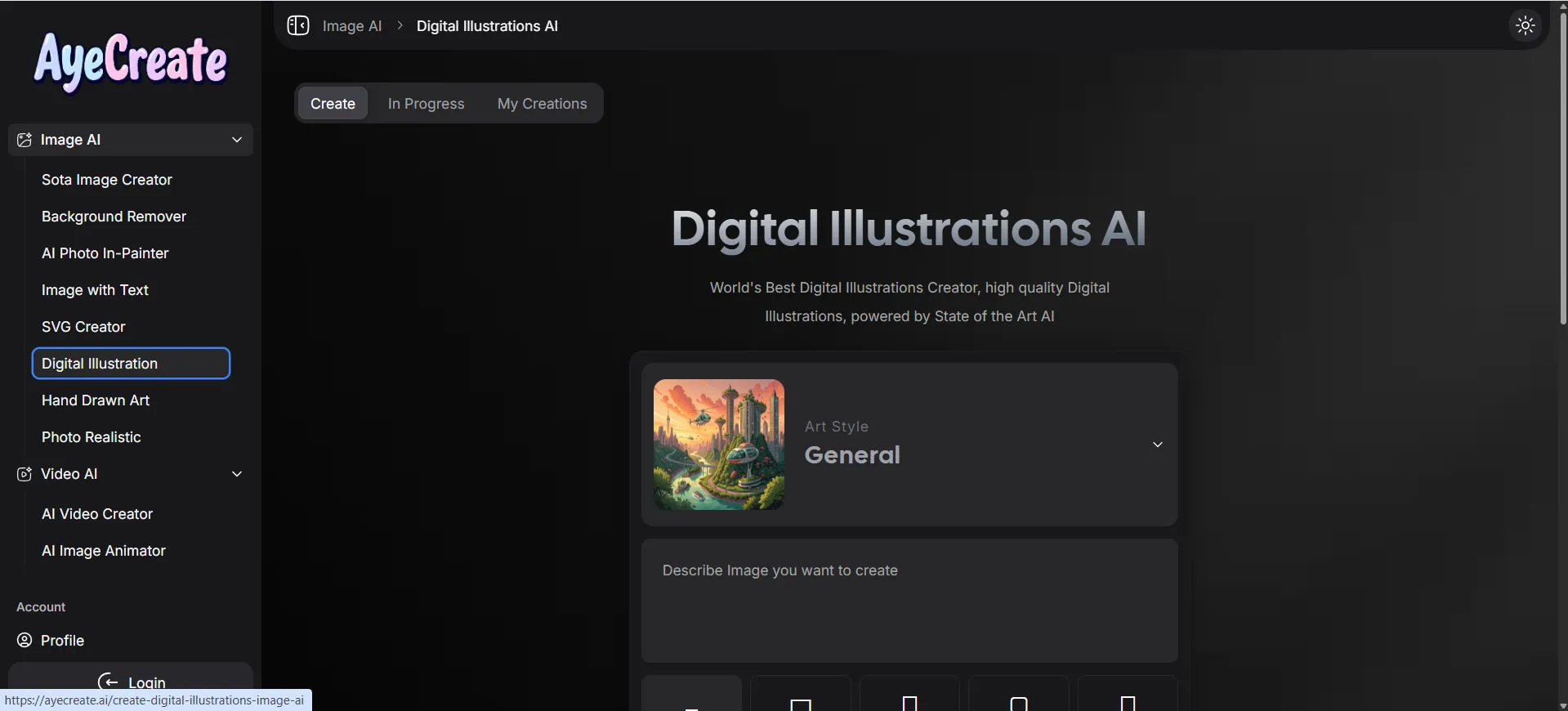 AyeCreate Digital Illustrations AI