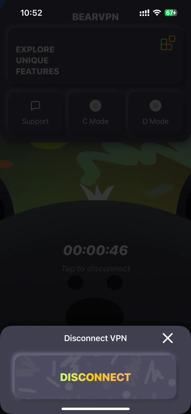 BearVPN Disconnect Feature