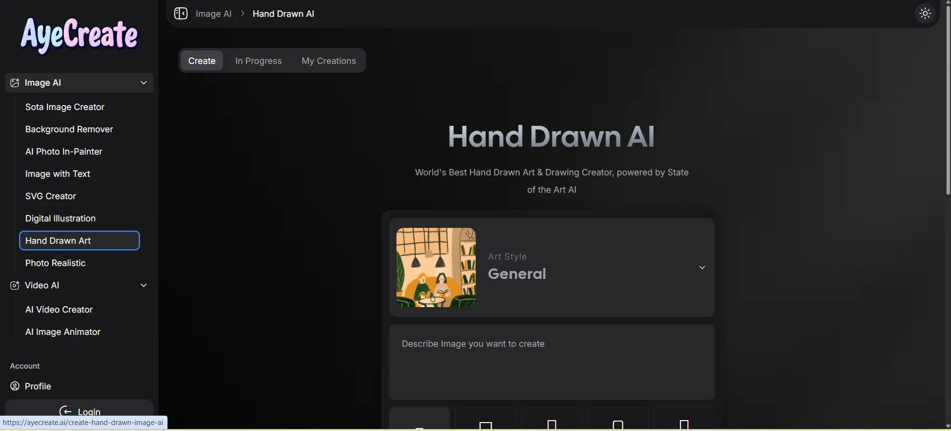 AyeCreate AI Hand Drawn Picture Creator