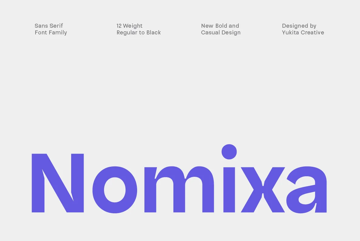 Nomixa Sans Serif Font Family Contents