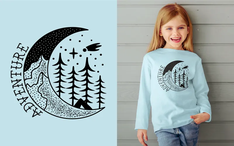 sacred geometry graphics printed on a blue shirt