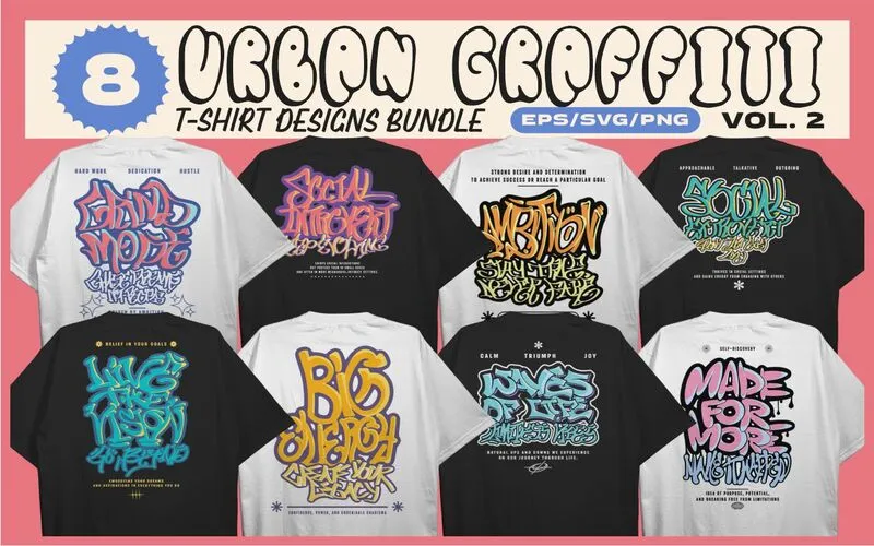 Urban Graffiti T shirt Designs Bundle 2
