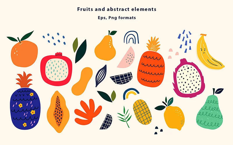 abstract fruit illustrations