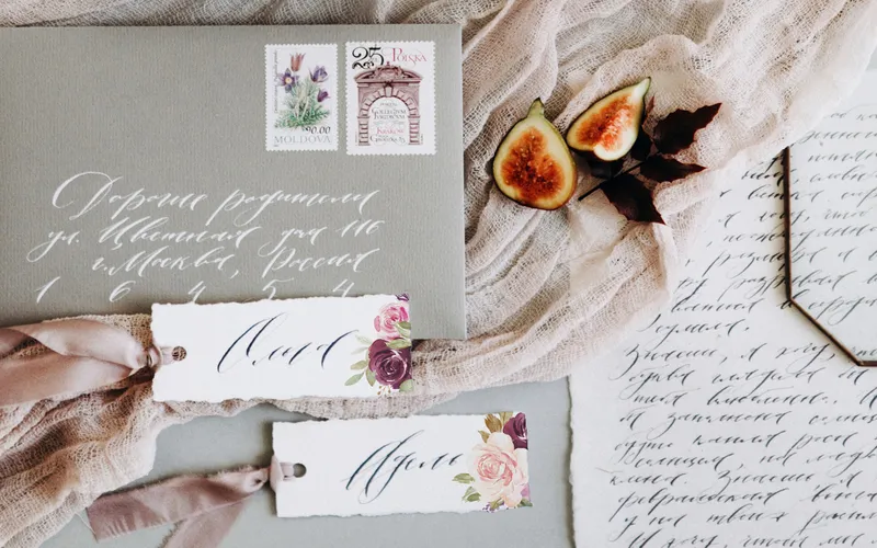 Wedding Invites Decorated With Floral PNGs