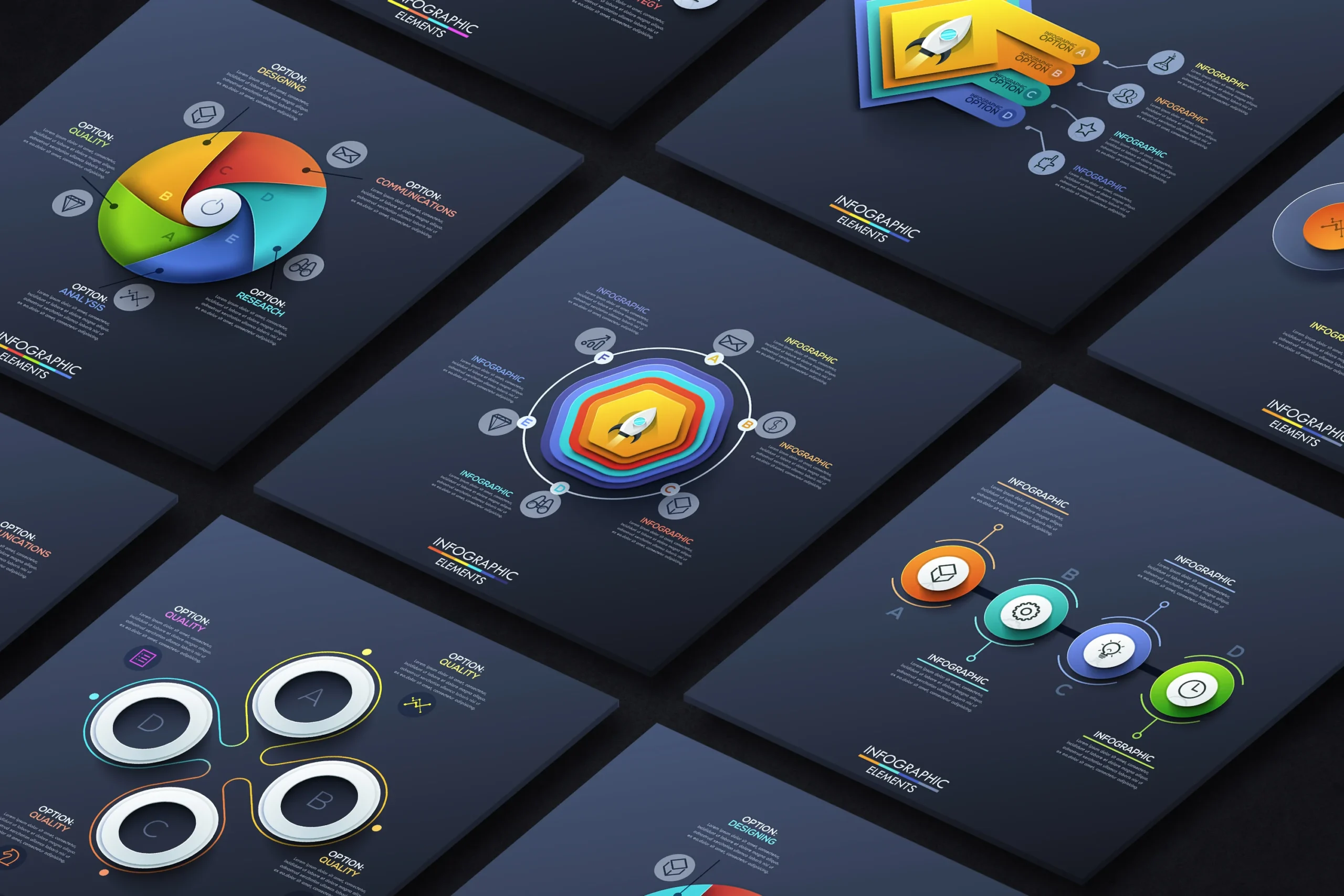 3D colorful Infographic elements