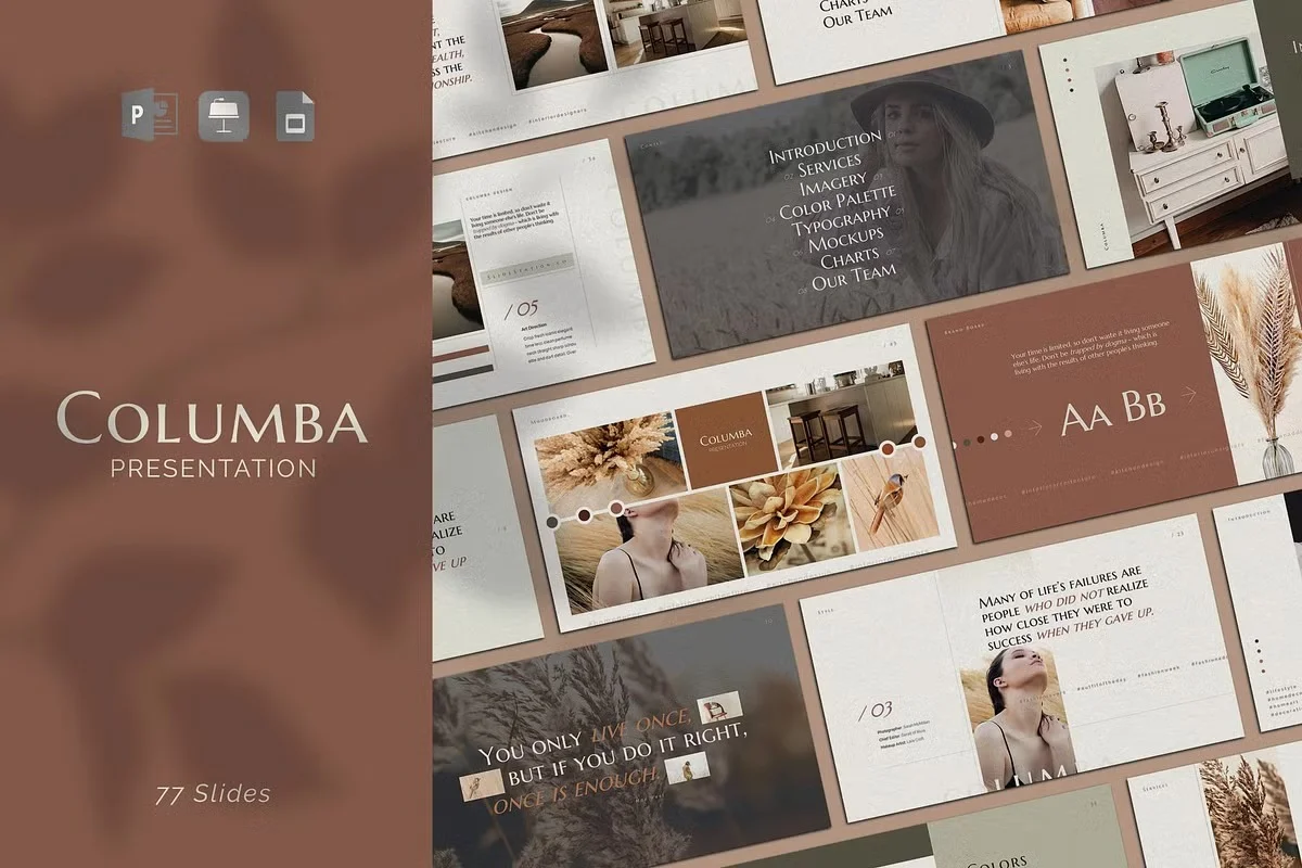 Columbia brown theme presentation templates